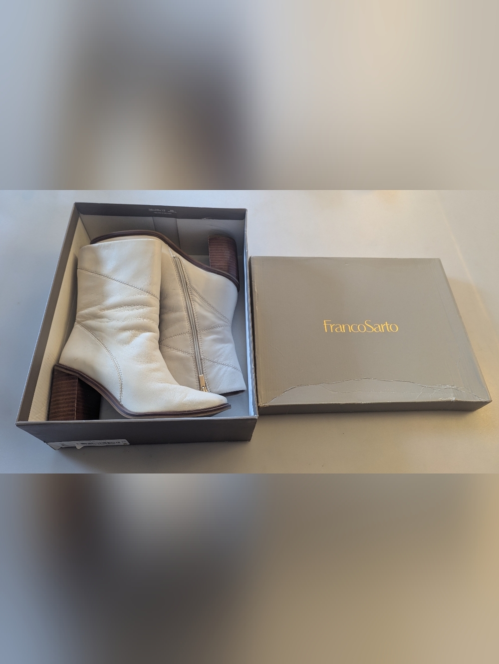 Franco Sarto Stevie Women's Mid Calf Square Toe Stacked Block Heel Boots. Sz 8M